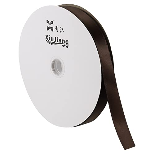 sourcing map ruban satin 20mmx91,4m marron foncé