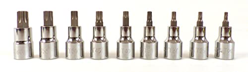 Precision Steel 9 douilles étoiles mâles T20-T60 1/2"