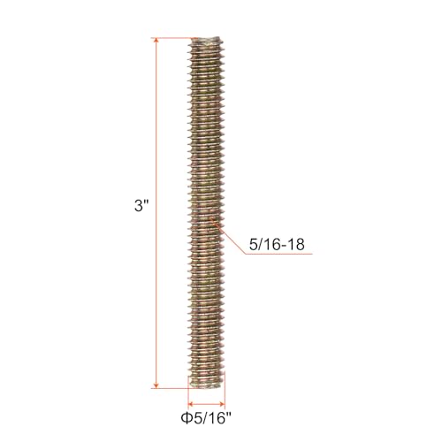 Sourcingmap 8 tiges filetées M8 3" acier zinc 5/16
