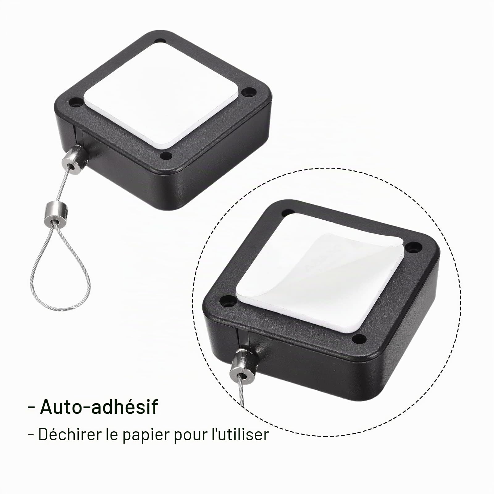 sourcing map serrure câble rétractable 2 m noire 200 g