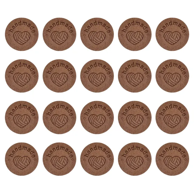 Sourcingmap Étiquettes cuir café 25 mm à coudre lot 30 fait main