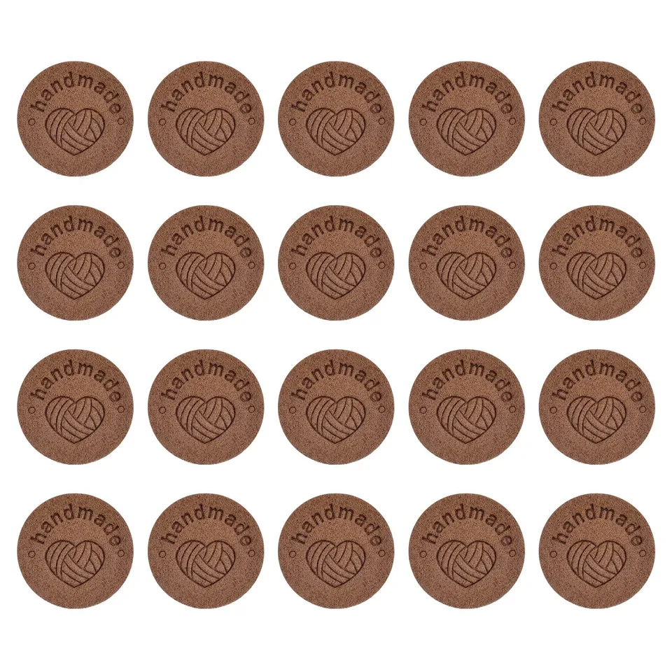 Sourcingmap Étiquettes cuir café 25 mm à coudre lot 30 fait main