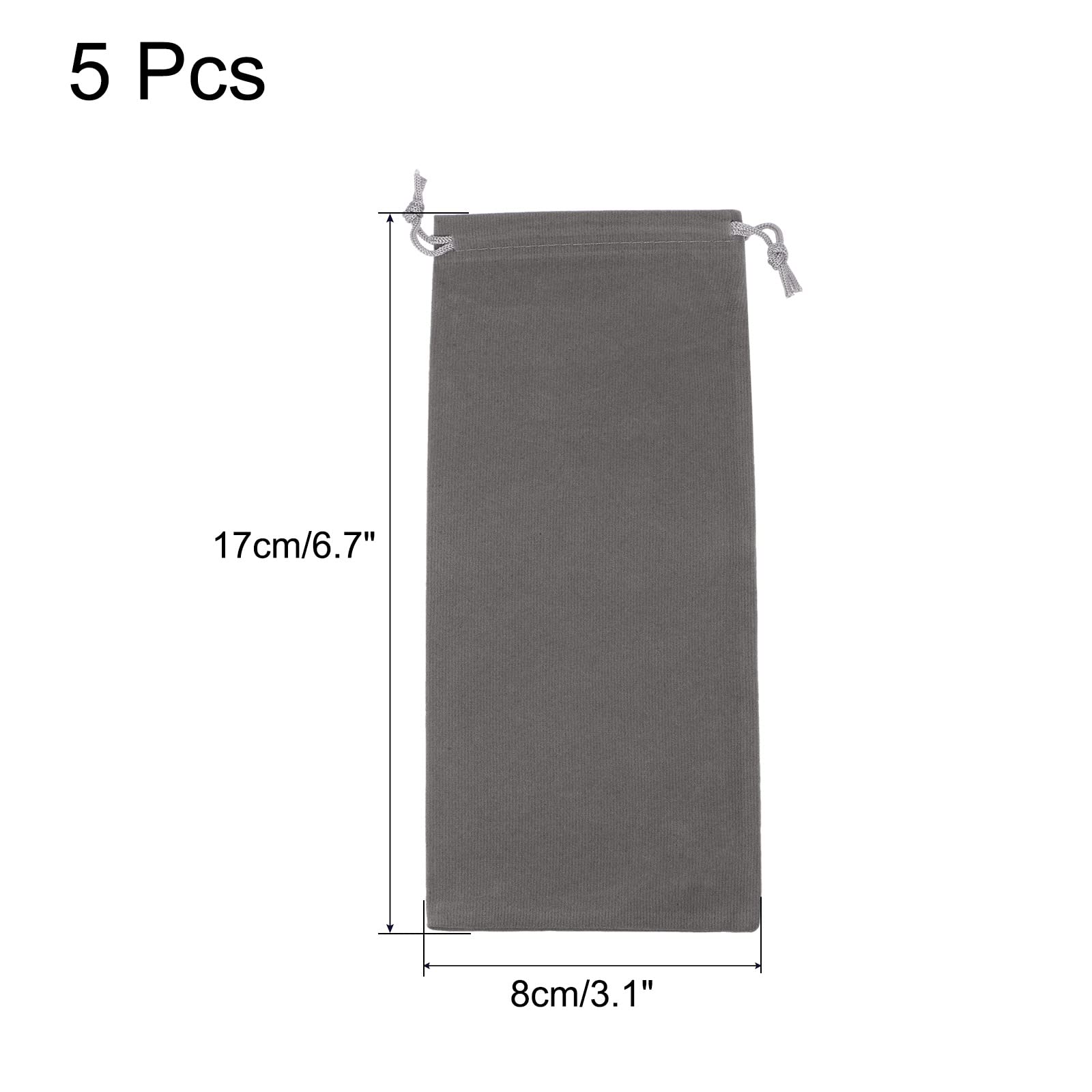 Sourcing Map pochette microfibre gris 17x8cm lot 5 lunettes