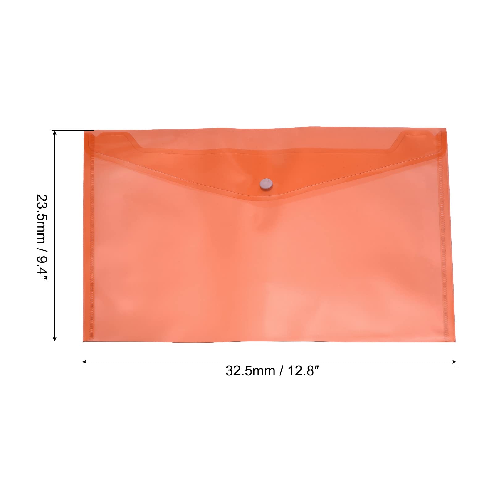 Sourcing Map pochette plastique A4 orange bouton lot 12 PP