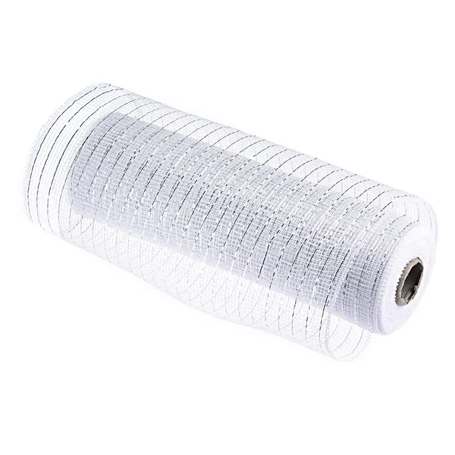 Sourcingmap ruban maille toile jute blanc argent 26cmx9m