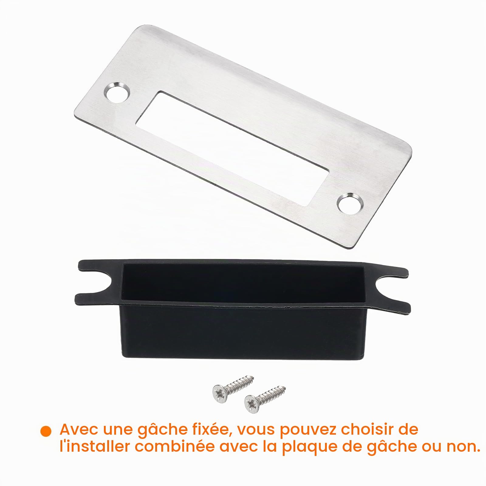 Sourcingmap Home & Garden plaque gâche 90x40 mm inox argent
