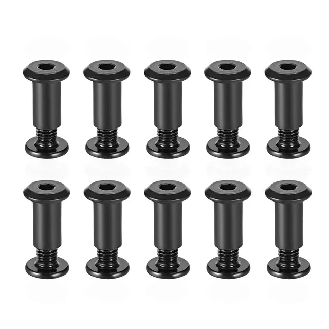 sourcing map vis reliure M6x10mm noir trou 8mm 10 sets