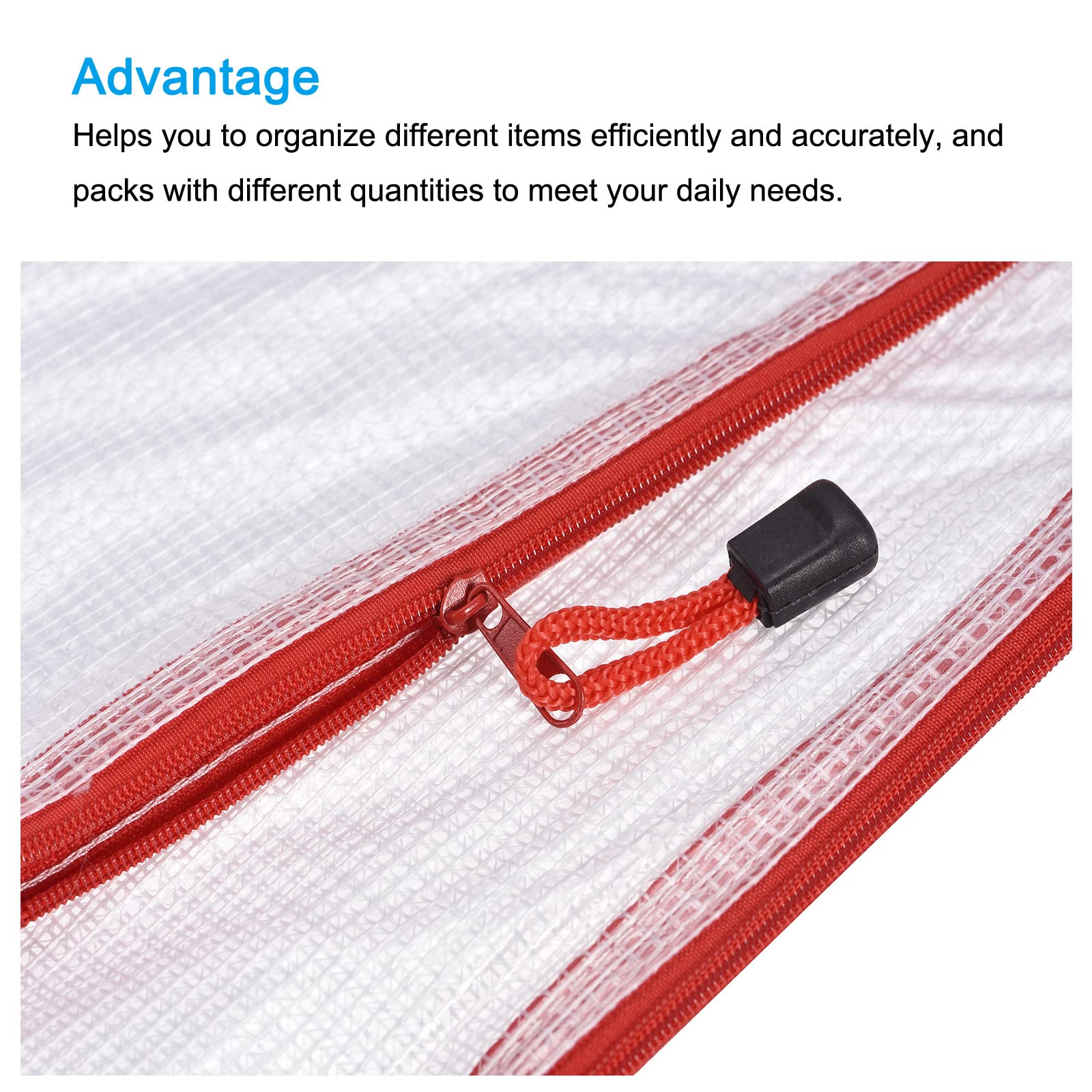 sourcing map pochette zip A4 rouge lot 12 PVC