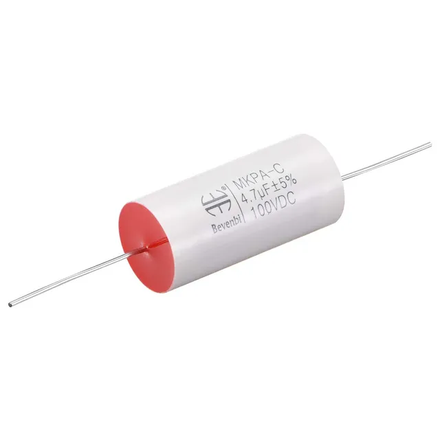 sourcing map Industrial condensateur film 4,7uF 100V axial 1pc