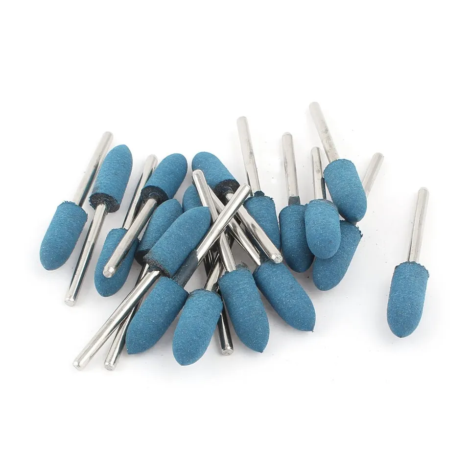 sourcing map pointe caoutchouc bleu 8 mm tige 3 mm lot 18