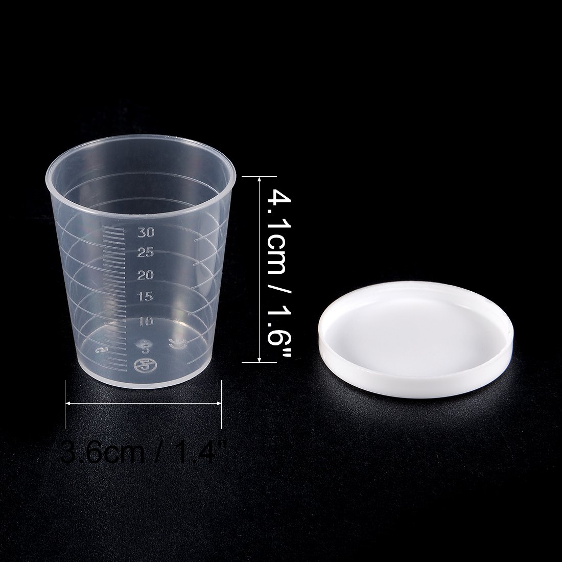 sourcing map béchers gradués 30mL gobelet mesure x10 transparent