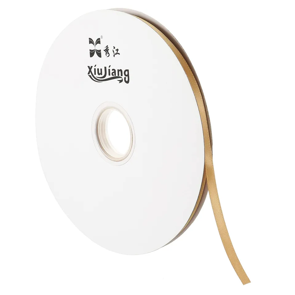 Sourcing Map Ruban Satin Beige 7 mm x 91,4 m Rouleau