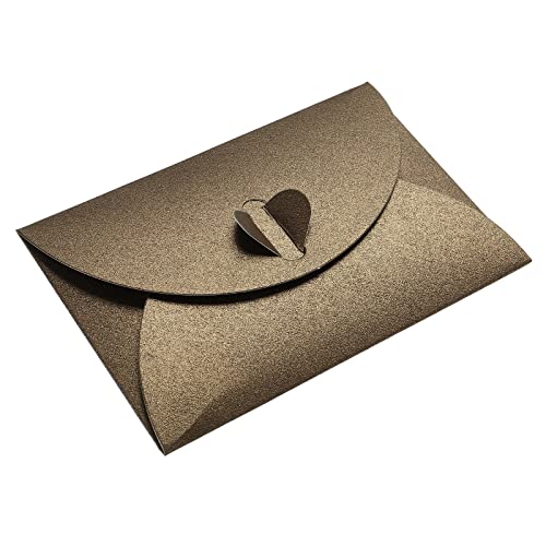 Sourcing Map Mini enveloppes cœur café 7x10,5cm lot 50