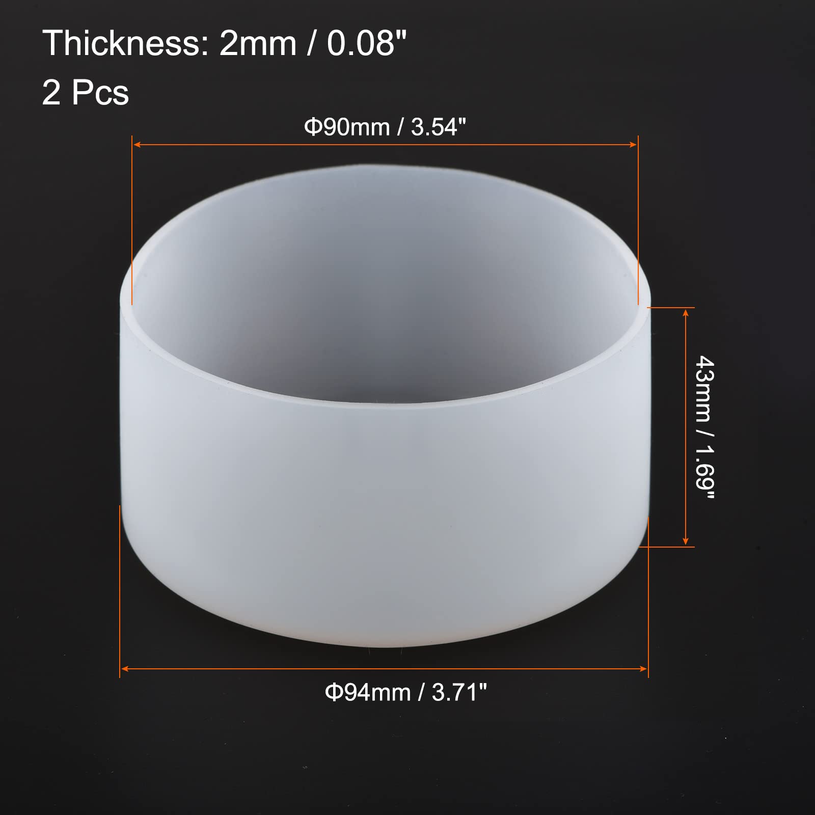 Sourcing Map 2 Protège-bouteille silicone translucide 90mm