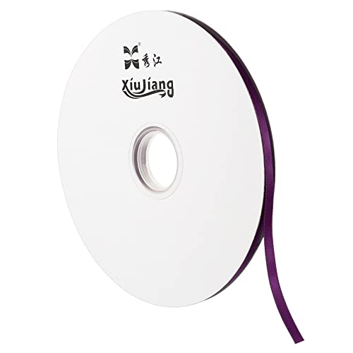 sourcing map Ruban Satin Violet Foncé 7mm x 91,4m Rouleau