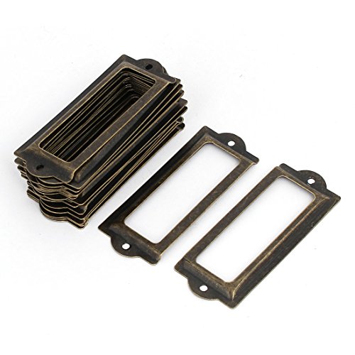 sourcing map Porte-Étiquette 83x33mm Bronze Fer 20pcs
