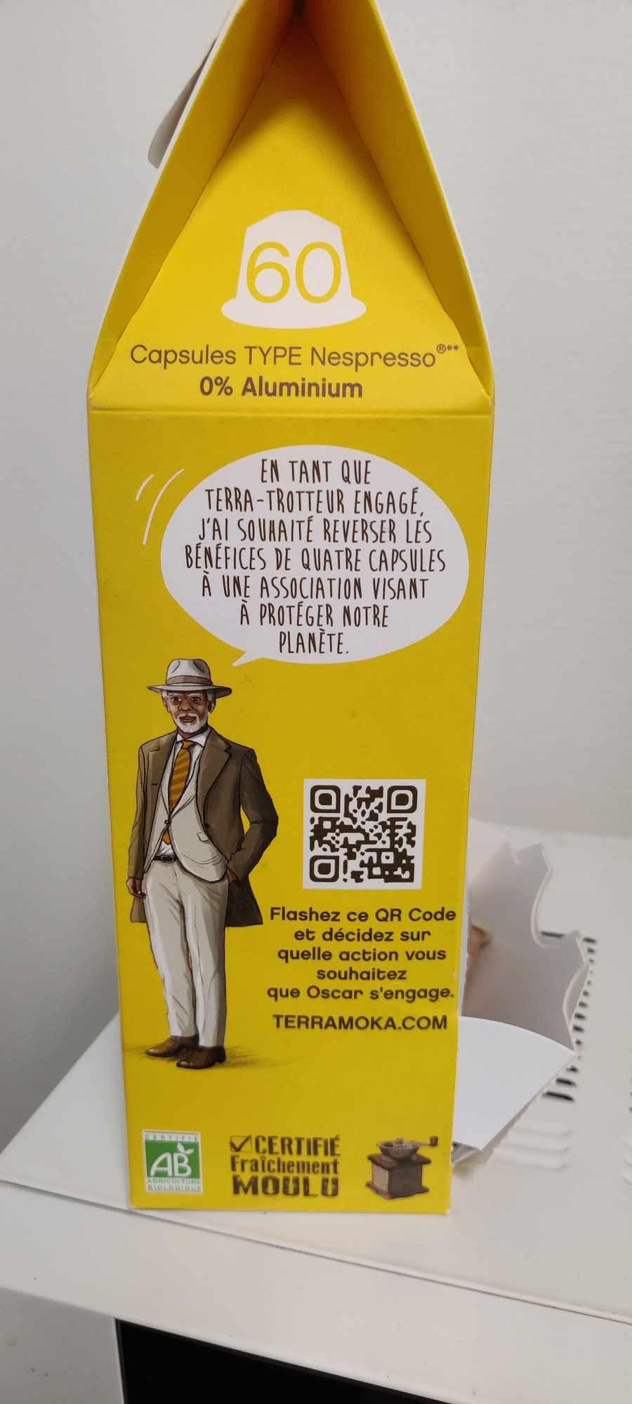 Terramoka Sir Oscar capsules café Éthiopie bio 60 fruité