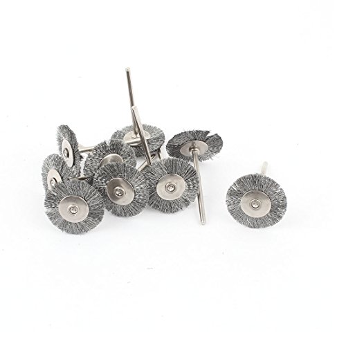 Sourcingmap Brosse métallique roue 25mm lot 11 tige 2,3mm