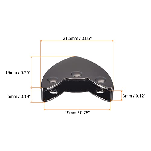 sourcing map Embout Fermeture Métal Noir 19mm Lot de 12