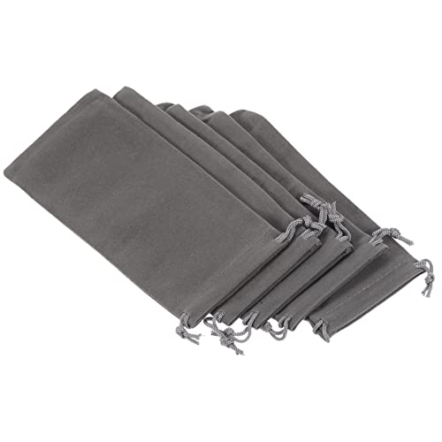 Sourcing Map pochette microfibre gris 17x8cm lot 5 lunettes
