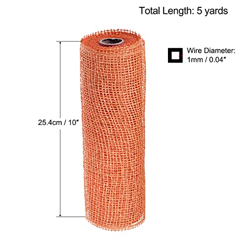 Sourcing Map Ruban maille jute orange 25,4cm 5 yards