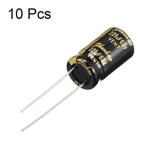 Sourcing Map Condensateur 220uF 63V 10x17mm 10pcs