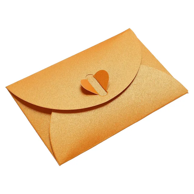 sourcing map Mini enveloppes coeur orange lot 24 papier 7x10,5cm