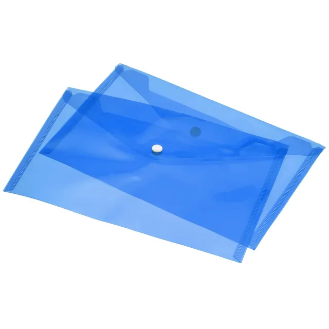 Sourcing Map pochette plastique A4 bleu bouton lot 12 PP