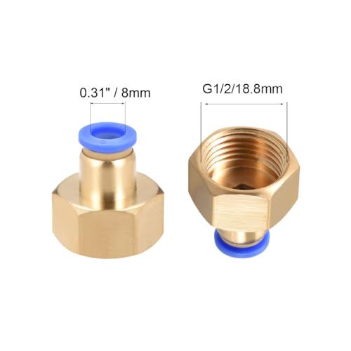 sourcingmap Raccord rapide PCF8-04 tube 8mm G1/2 femelle