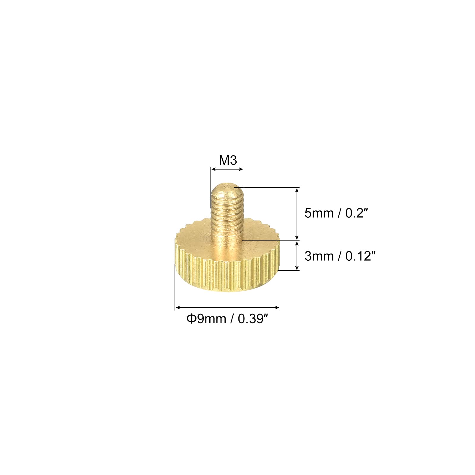 Sourcingmap Home & Garden Vis moletée M3x5mm laiton lot de 10