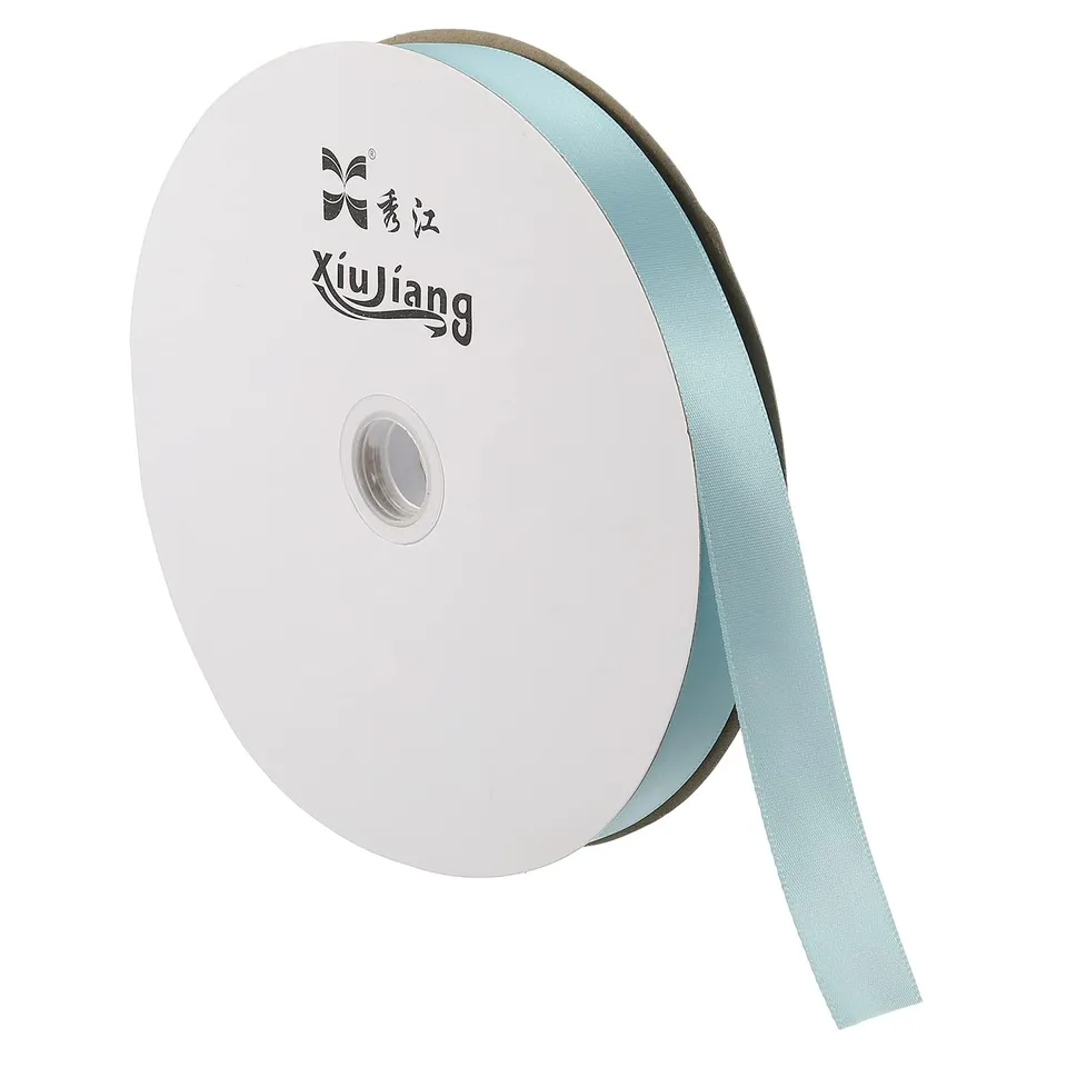 sourcingmap Ruban Satin 20mmx91,4m Rouleau Bleu Mer Polyester