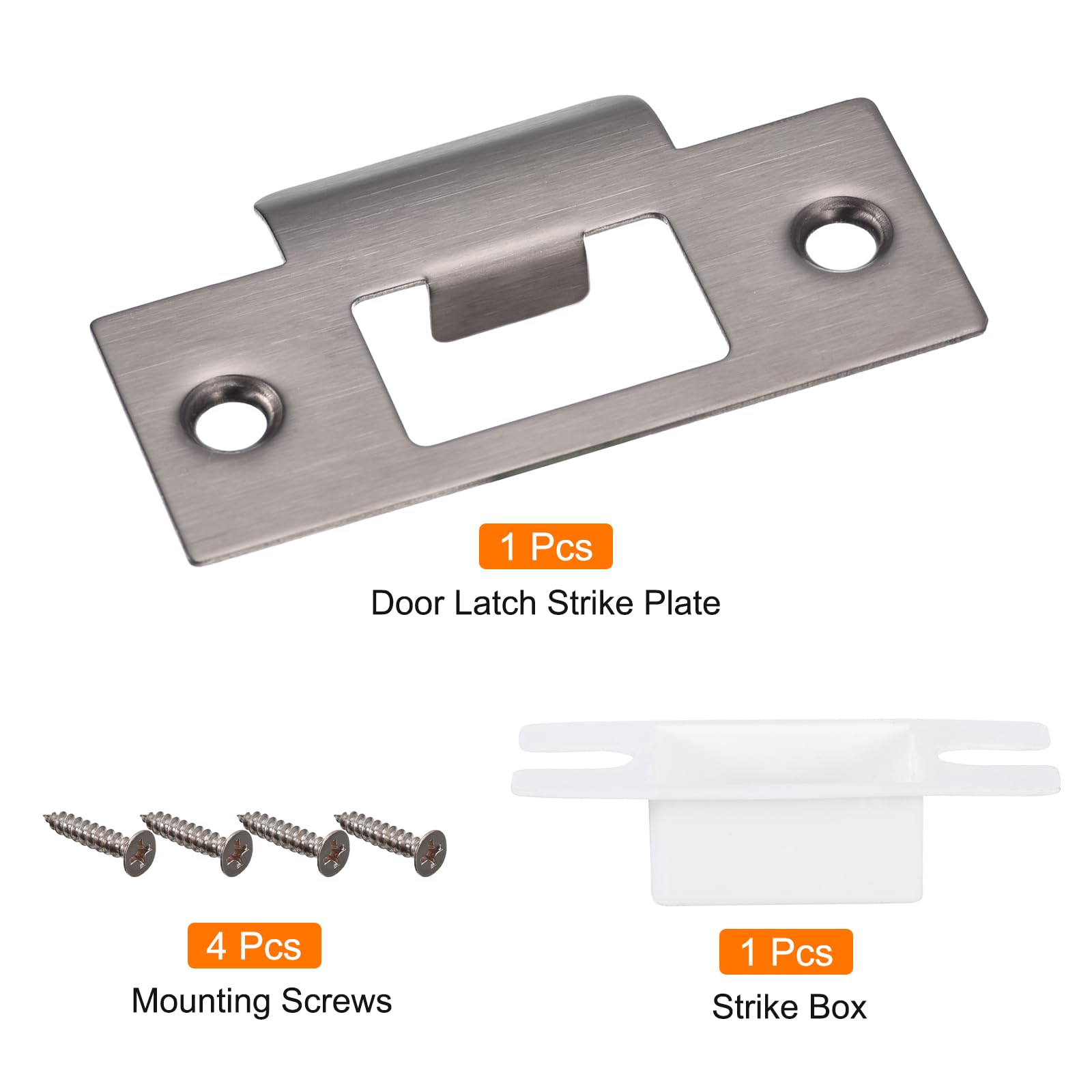 SOURCINGMAP Plaque Frappe Porte Inox 70x40mm Grise + Vis