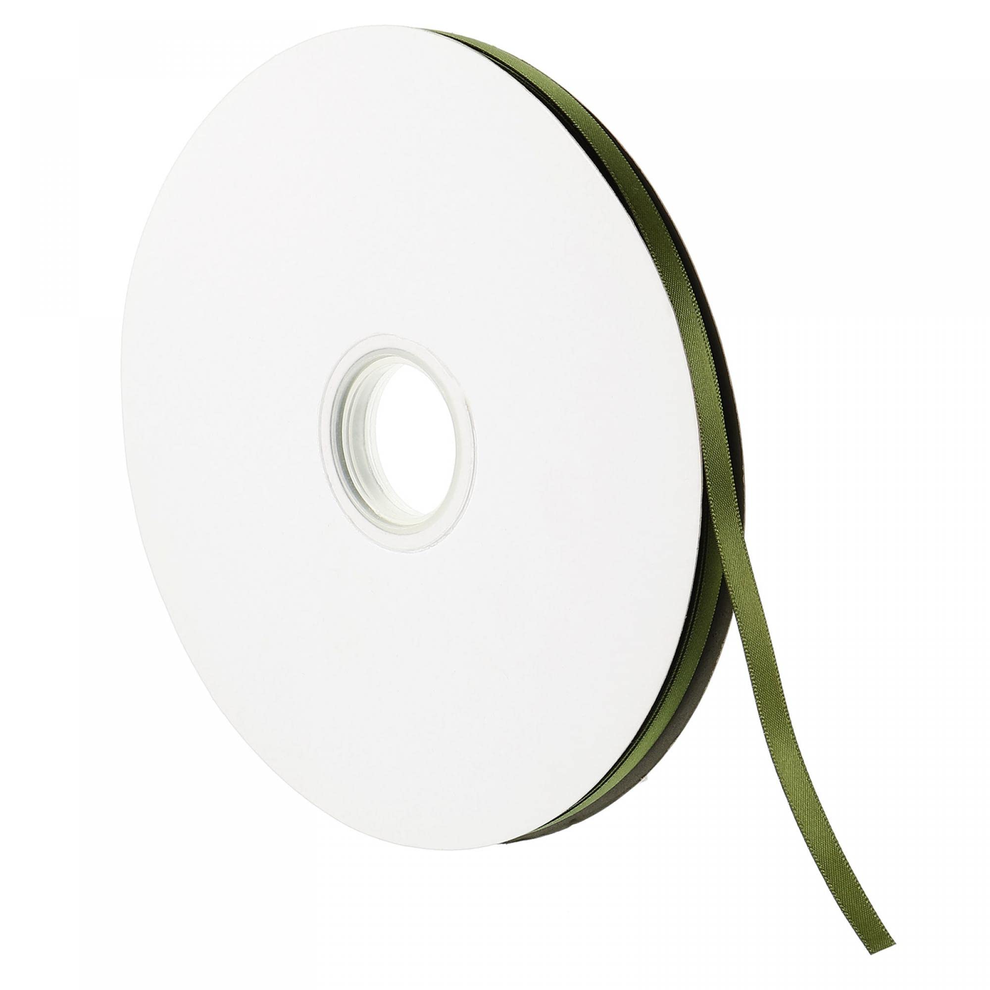 sourcing map Home & Garden ruban satin vert olive 7mmx91,4m