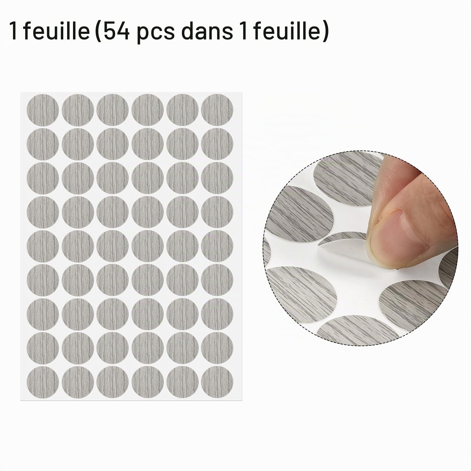 Sourcingmap Home & Garden Cache-vis adhésif 21 mm gris x54