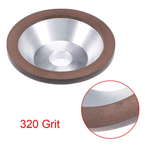 sourcing map Industrial meule boisseau diamant 100 mm grain 320