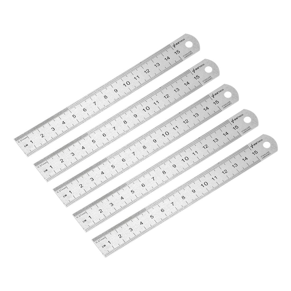 SOURCINGMAP Règle inox 15cm graduée trou suspension lot 5