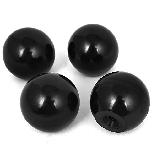 sourcingmap Home bouton poignée boule M8 40mm noir lot 4