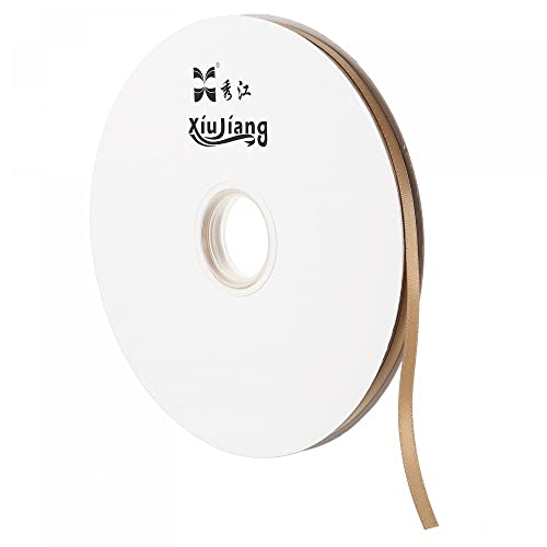 Sourcing Map ruban satin kaki 7mm x 91,4m double face