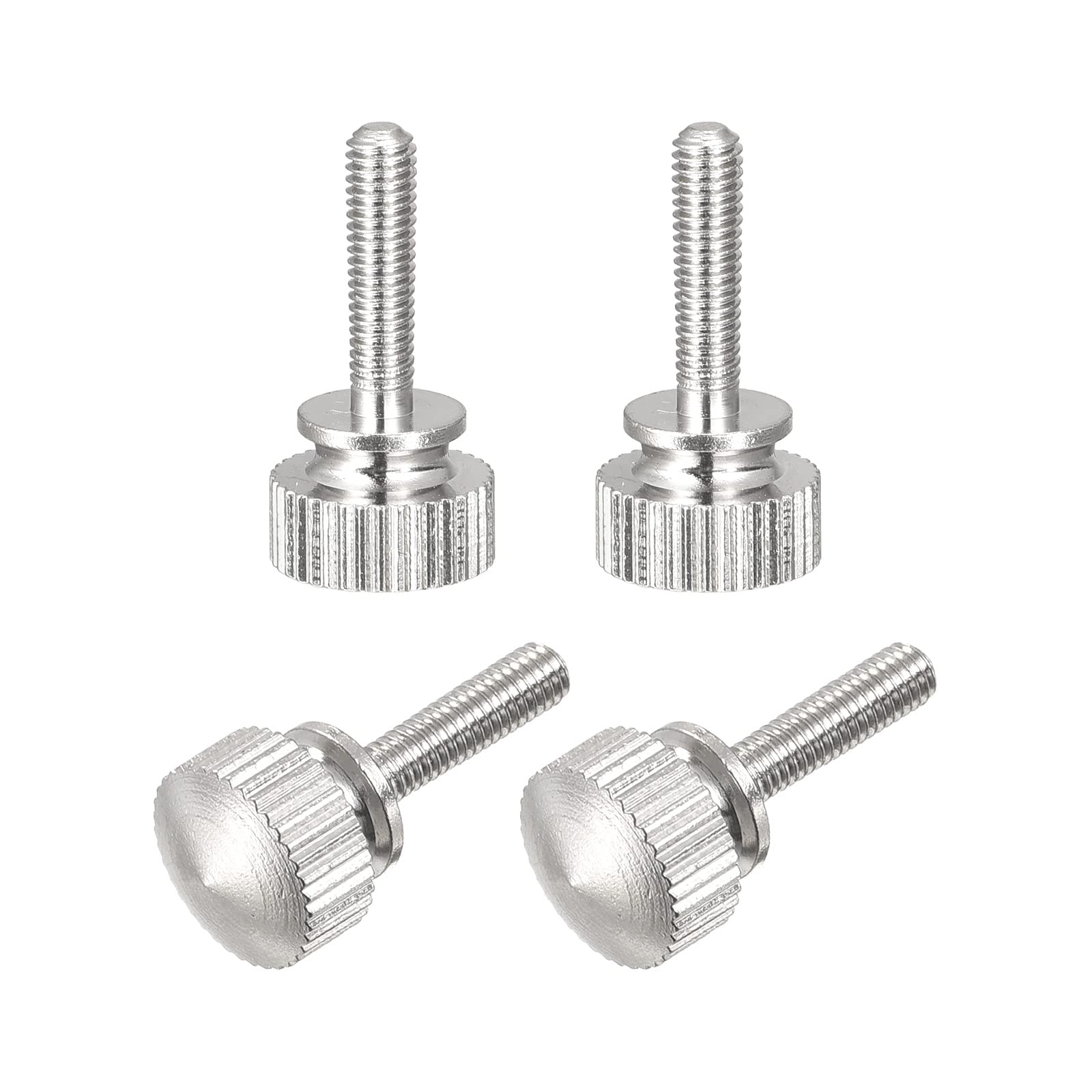 sourcingmap Vis moletée laiton M3x12 mm tête ronde lot de 4