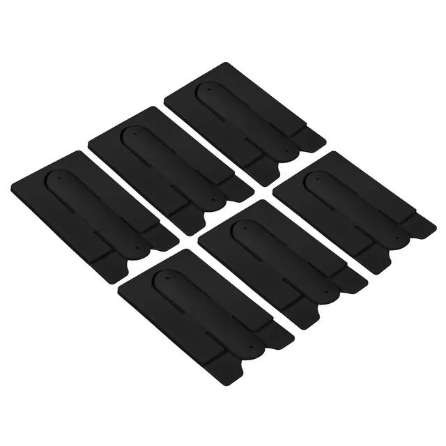 Sourcing Map Porte-Carte Téléphone Silicone 6 Pièces Noir