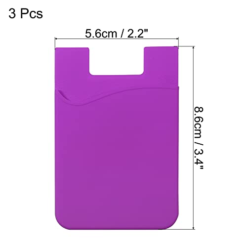 sourcing map Electronics porte-carte téléphone violet lot de 3