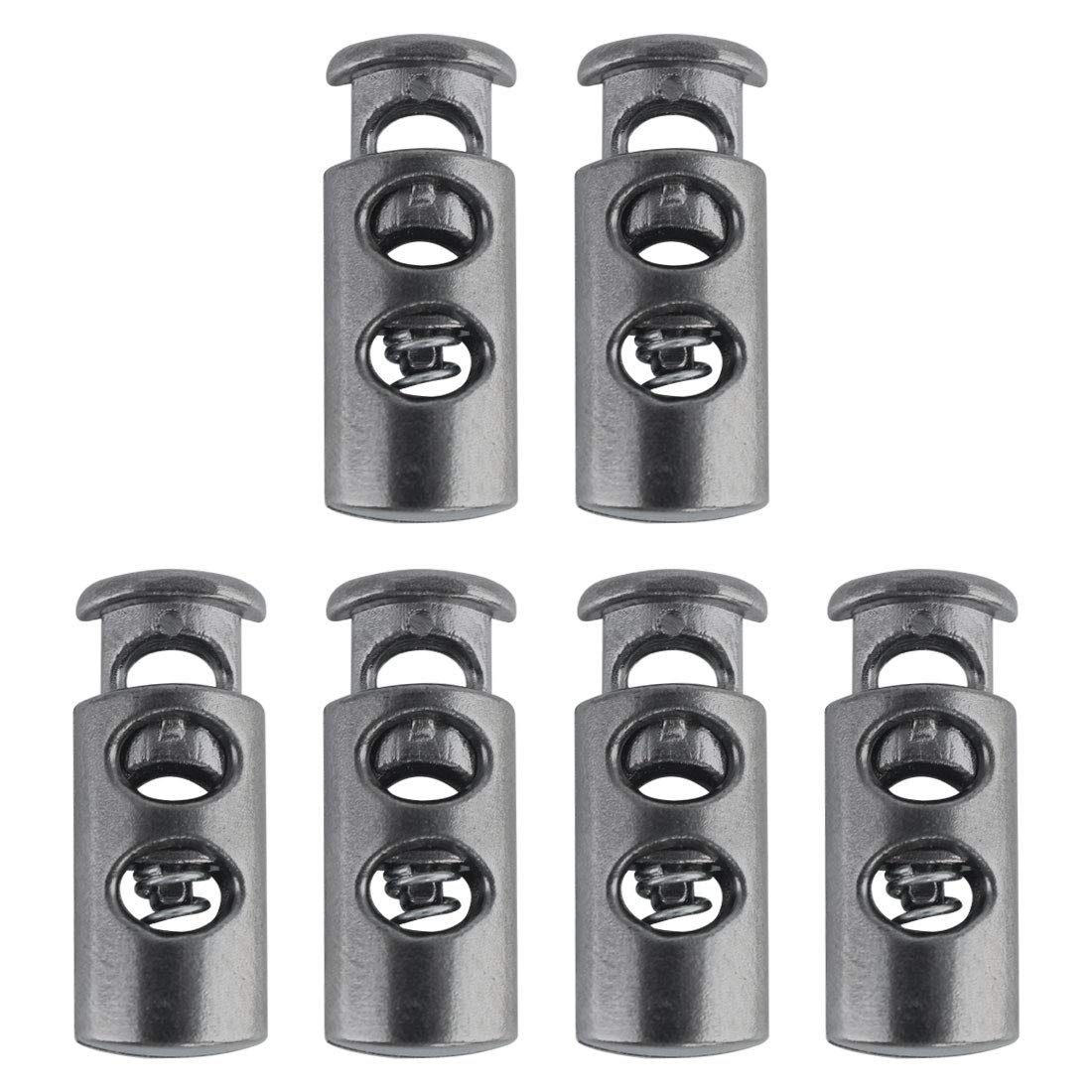 sourcing map bloque-cordon double trou noir 6 pcs métal