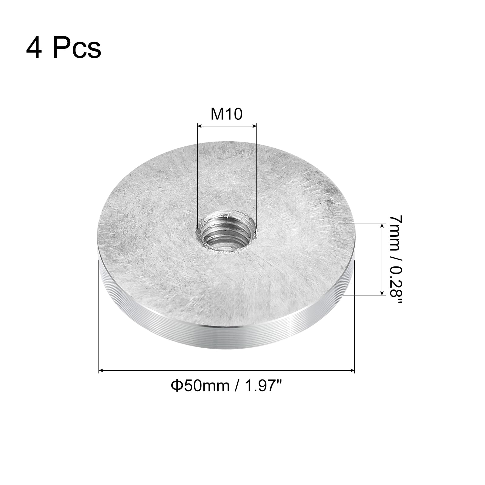 Sourcing Map Industrial disque aluminium 50mm M10 lot 4