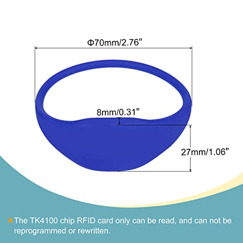 sourcing map bracelet RFID TK4100 125 kHz silicone bleu x5