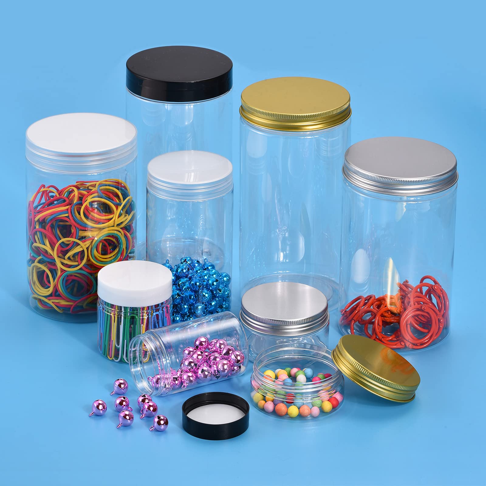 SOURCINGMAP pots ronds plastique 250ml lot 12 hermétiques