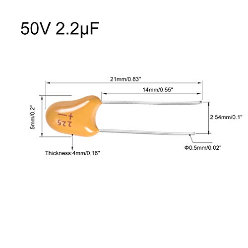 Sourcingmap condensateur tantale 2,2µF 50V lot de 10