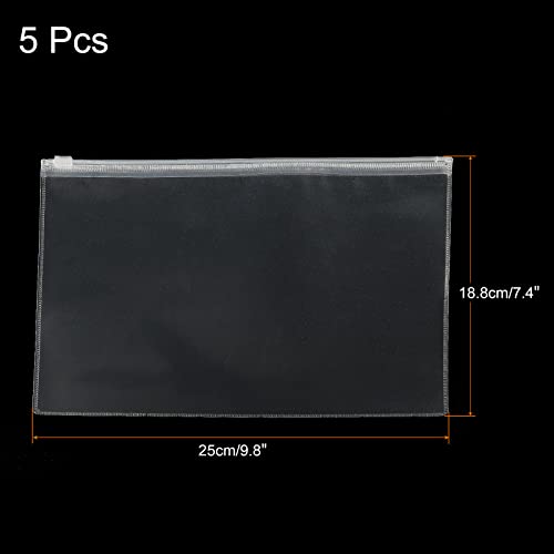 sourcing map pochette zippée A5 blanche lot 5 imperméable