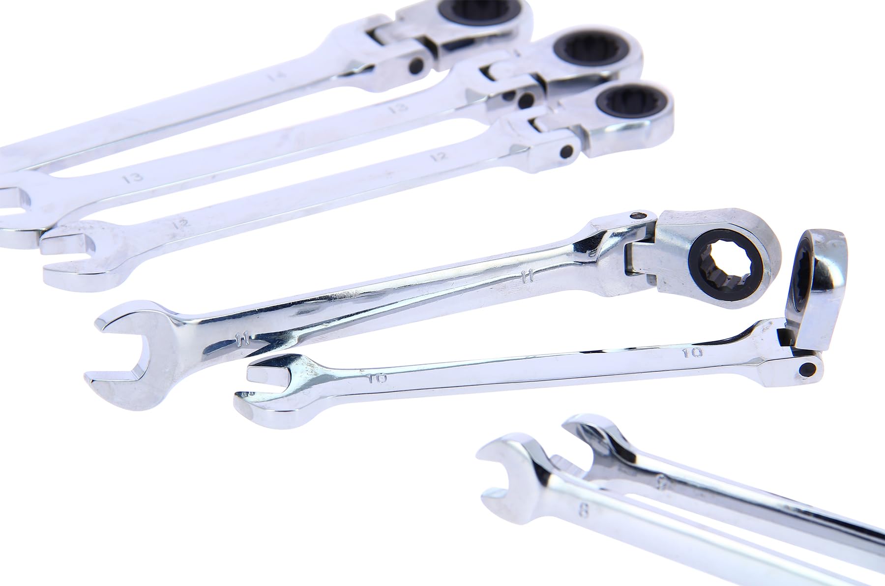 PRECISION STEEL 211444 Jeu 7 clés mixtes à cliquet 8-14 mm chrome vanadium