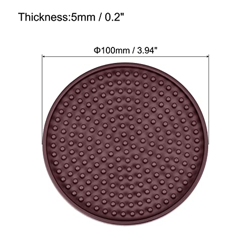 Sourcing Map Home Sous-verre Caoutchouc 100mm Marron Lot 6
