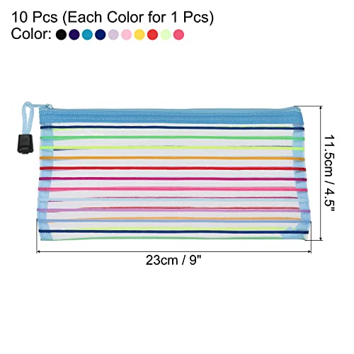 sourcing map B6 pochette maille zippée multicolore lot de 10 nylon